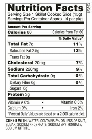 Applewood Bacon Nutrition Facts