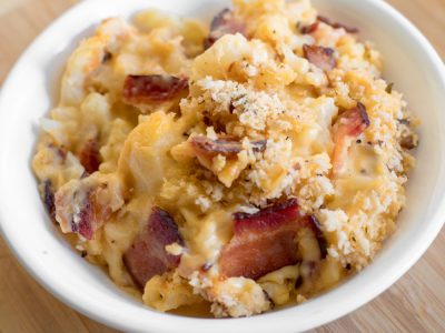 Cheesy Cauliflower Gratin with Cloverdale Bacon