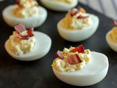 Deviled Eggs with Bacon and Cream Cheese