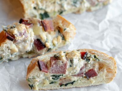 Feta Spinach Stuffed French Bread