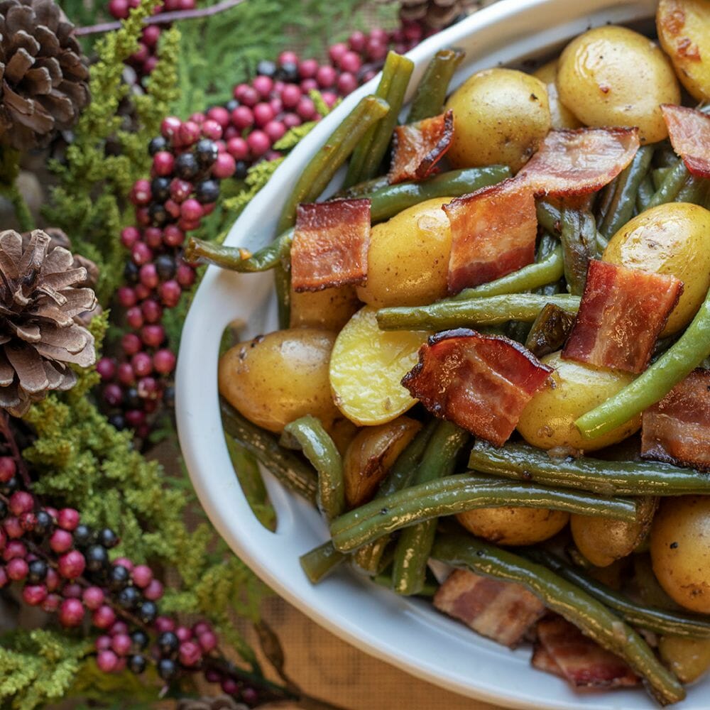 Green Beans with Potato and Bacon