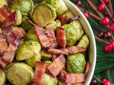 Maple Brussels Sprouts with Cloverdale Bacon