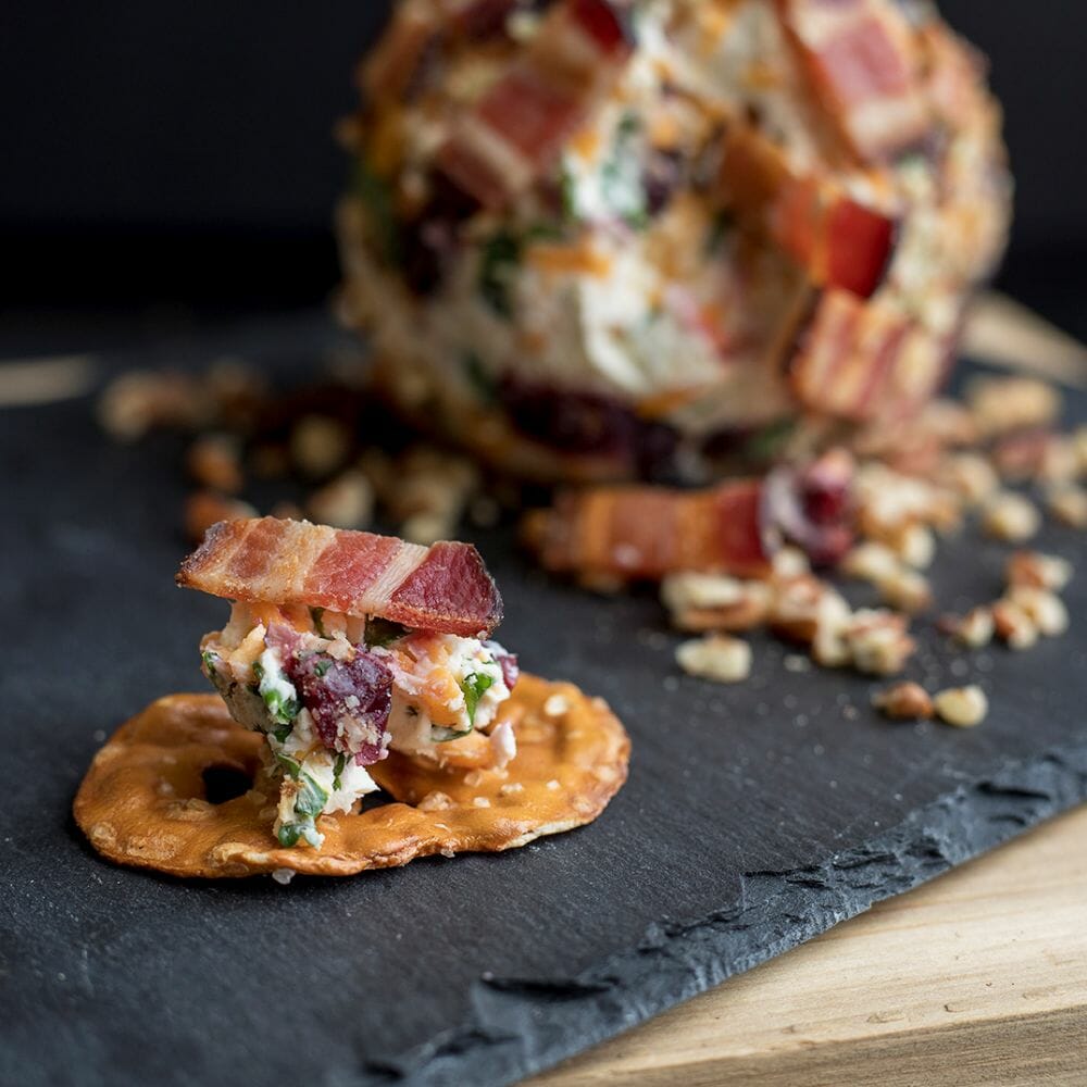 Onion Cranberry Pecan Bacon Cheese Ball