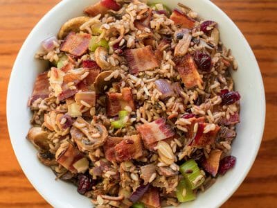 Wild Rice Stuffing with Cloverdale Bacon