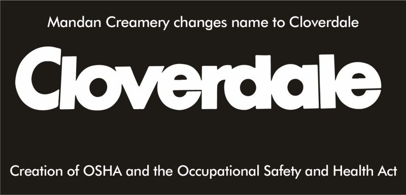 Mandan Creamery changes name to Cloverdale Creation of OSHA and the Occupational Safety and Health Act