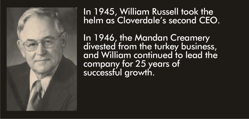 In 1945, William Russell took the helm as Cloverdale’s second CEO.